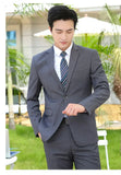 8XL Suit (Blazer+pants) Fashion Business Gentleman Italian Style Slim Solid Color Professional Suit Wedding Groom Best Man Suit