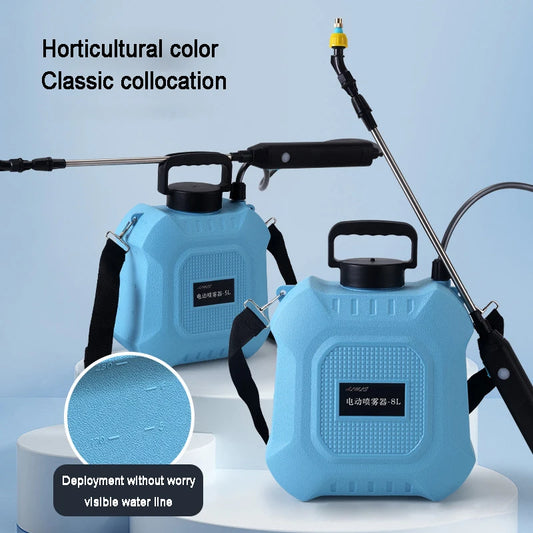 Pulverizador desinfectante portátil multiusos de alta presión, pulverizador eléctrico de larga duración para granjas y huertos, 5/8 l