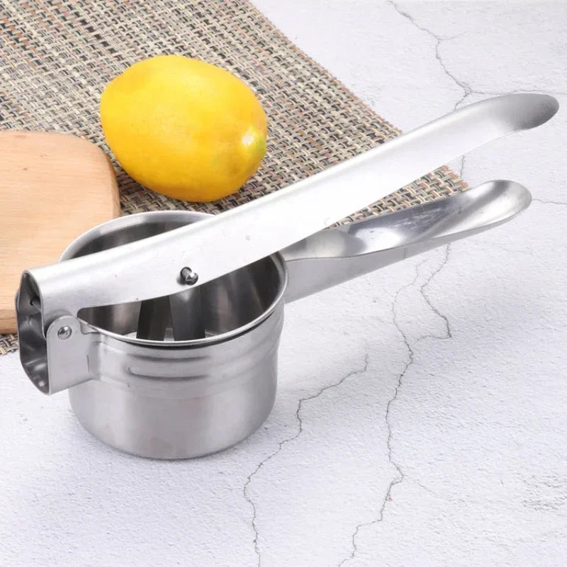Prensa de puré de papas de acero inoxidable, exprimidor de frutas y verduras, herramientas de cocina 