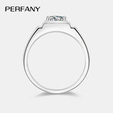 PERFANY 1/2CT Moissanite Ring for Men S925 Pure Silver Sparkling Diamond Domineering Wedding Ring Luxury Wedding Jewelry Gift
