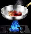 316 Stainless Steel Frying Pan Wok Pan Nonstick Cooking Fried Steak Gas Stove Pot Induction General Saucepan Kitchen Cookware