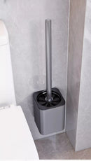 Escobillero de lujo con carcasa metálica, soporte para escobillero de pared, sin ángulo muerto, herramientas de limpieza para el hogar, accesorios de baño