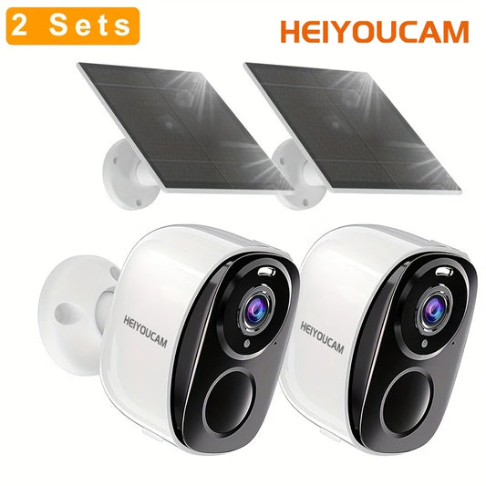Security Cameras Wireless Outdoor, 2K 3MP Battery Powered WiFi Security Camera with Spotlight Siren, 2-Way Audio, Waterproof