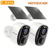 Security Cameras Wireless Outdoor, 2K 3MP Battery Powered WiFi Security Camera with Spotlight Siren, 2-Way Audio, Waterproof