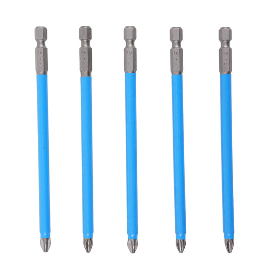 5Pcs PH2 Extra Long 127mm Magnetic Non-slip Screwdriver Bit Set 1/4 Hex Shank