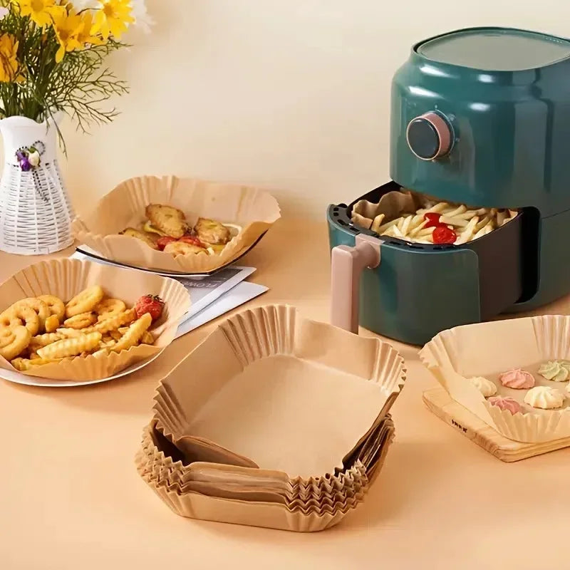 Cooking Paper Square Disposable Air Fryer Paper Air Fryer Paper Liner Oil-proof Water-proof Air Fryer Cooking Trays BakingPapers
