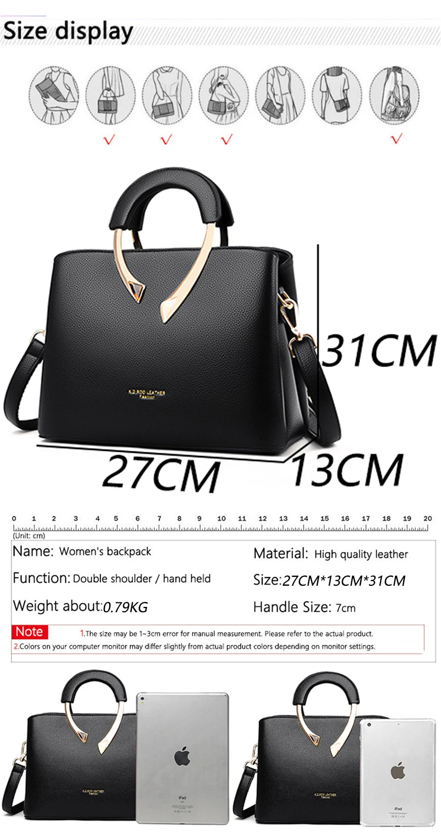 2026 New Style Crossbody Bag Medium Mom Bag Lychee Pattern Large Soft PU Zipper Closure Daily Use Fashionable Ladies Handbag Sac