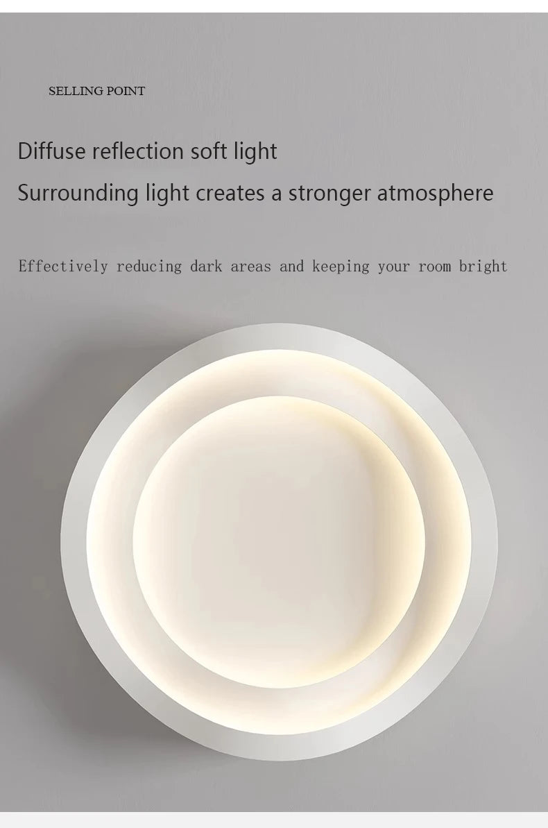 Modern Bedroom Ceiling Light Home Decor Simple Master Bedroom Lamps Nordic Circular Cream Style Living Room LED Lighting Fixture