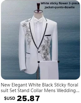 Traje de novio para boda 2025, corte entallado, 2 piezas (chaqueta y pantalón), transpirable (corbata incluida), ideal para padrinos de boda, fiestas y bailes de graduación.