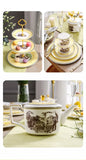 Nordic retro European tableware porcelain plates cups saucers pots high-end luxury sets creative home gifts