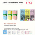Mini Pocket Printer 5 Rolls Of Self-Adhesive Paper Portable Thermal Printer For Printer Suitable For Home Office Study And Work