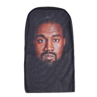 Máscara creativa de Kanye con impresión 3D, malla elástica, máscara facial completa, tocado para cosplay, artículos novedosos, accesorios de fiesta para cosplay para hombres y mujeres