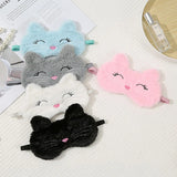 1Pc Cute Cartoon Cat Plush Sleeping Eye Mask Comfortable Sleep Mask Sleep Aid Traveing Home Shading Light Eye Cover Eyeshade