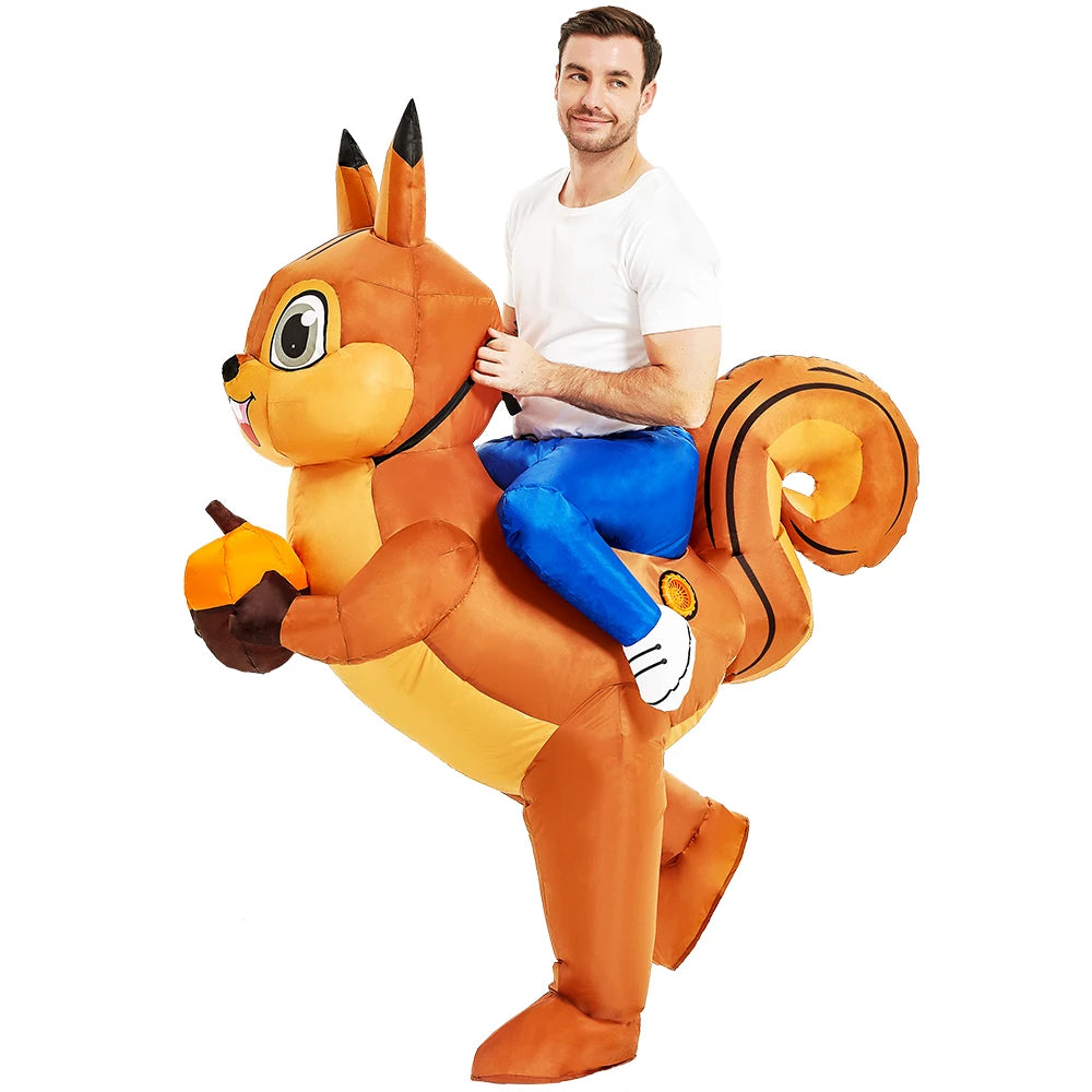 Adult Rooster Inflatable Costume Funny Unicorn Elk Animals Inflatable Suit Halloween Carnival Half Body Blow Up Suit for Cosplay