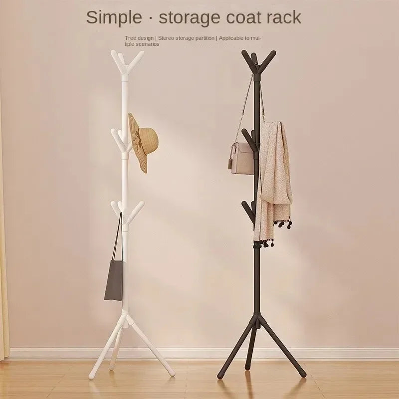 Perchero de pie con forma de rama de árbol, con múltiples ganchos, móvil y práctico, para el hogar, la sala de estar y el almacenamiento de ropa.