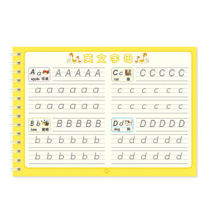Reusable Children 3D Copybook For Calligraphy Numbers Handwriting Copybooks Learning Math Writing Practice Book For Kids