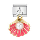 URING New Italian Charm Bracelet Pendant Series Shell Imitation Pearl Heart Personalized Assembly Chain Y2k DIY Making Jewelry