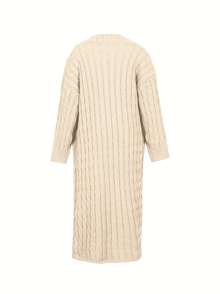 Plus Size Women's Sweater Fashion Casual Cardigan Solid Colour Knitted Sweater Cardigan with Pocket Autumn and Winter Best