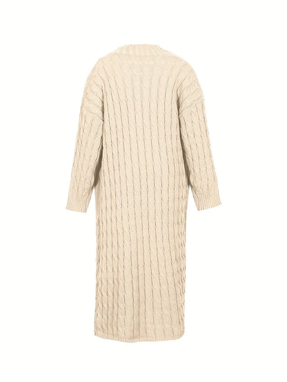 Plus Size Women's Sweater Fashion Casual Cardigan Solid Colour Knitted Sweater Cardigan with Pocket Autumn and Winter Best