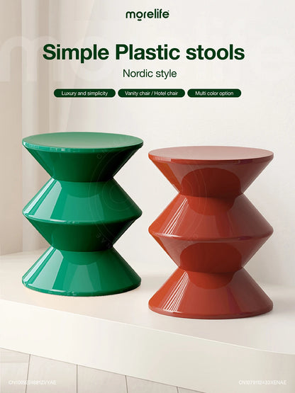 Nordic Stools Ottomans Shoe Changing Stool Small Bench Modern Minimalist Plastic Creative Round Coffee Tables Furniture WHCL+