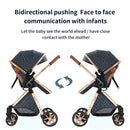 Baby Stroller 3‑in‑1 Travel System Pushchair Lightweight Pram from Birth All‑Terrain Baby Buggy Compact Fold Stroller Summer