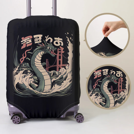 Eastern Dragon Pattern Luggage Protective Cover, suitable for 18-32 inch luggage covers, luggage handle gloves, travel accessori