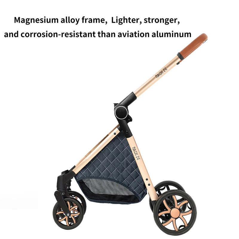 Baby Stroller 3‑in‑1 Travel System Pushchair Lightweight Pram from Birth All‑Terrain Baby Buggy Compact Fold Stroller Summer