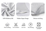 100% Nature Mulberry Silk Pillowcase Zipper Pillowcases Pillow Case For Healthy Standard Queen King Multicolor