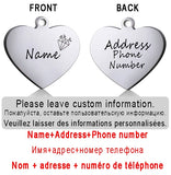 Dog ID Heart Tag Custom Personalized Cat Collar Pendant Engraved Pet Necklace Chain Charm Supplies For Name Products
