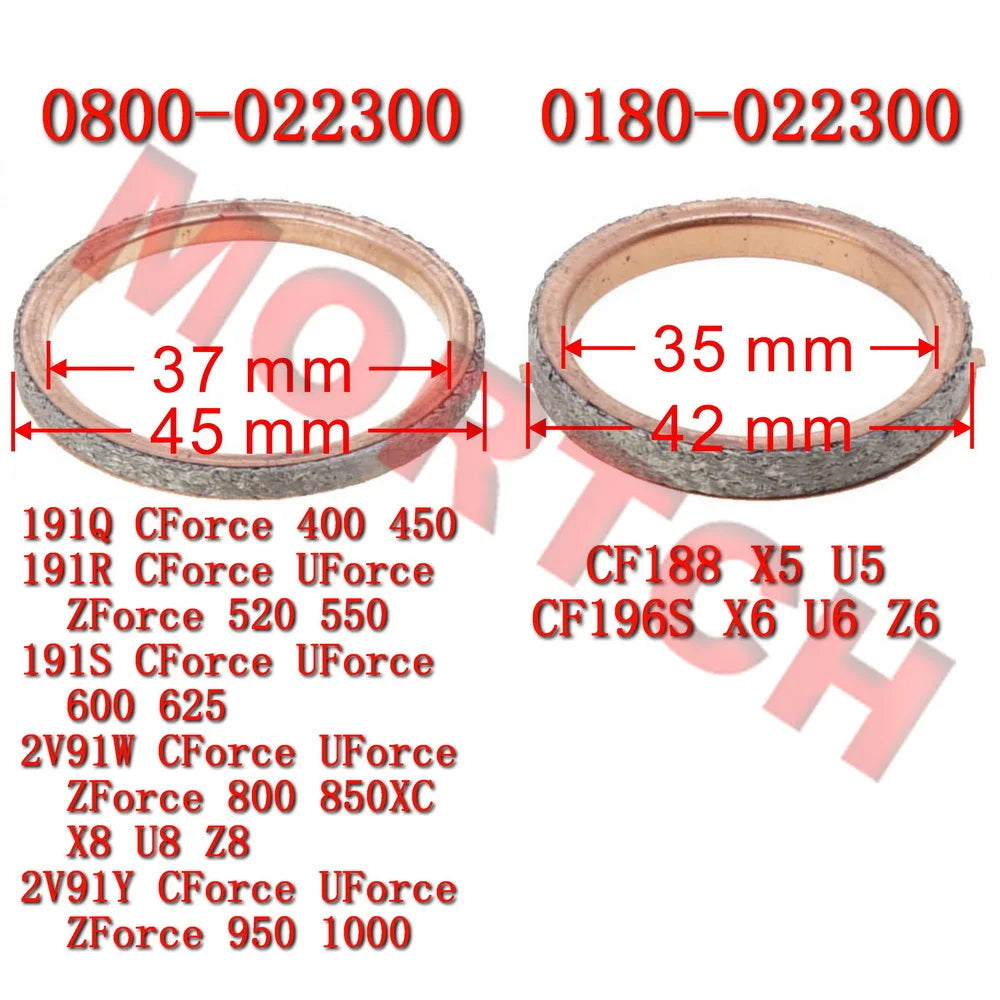 Gasket for Exhaust Pipe 0180-022300 For CFMoto 800cc ATV CF500 X5 CF600-C CF625-2 X6 CF800-2 X8 ENGINE 196S-B U6 CF188 500cc