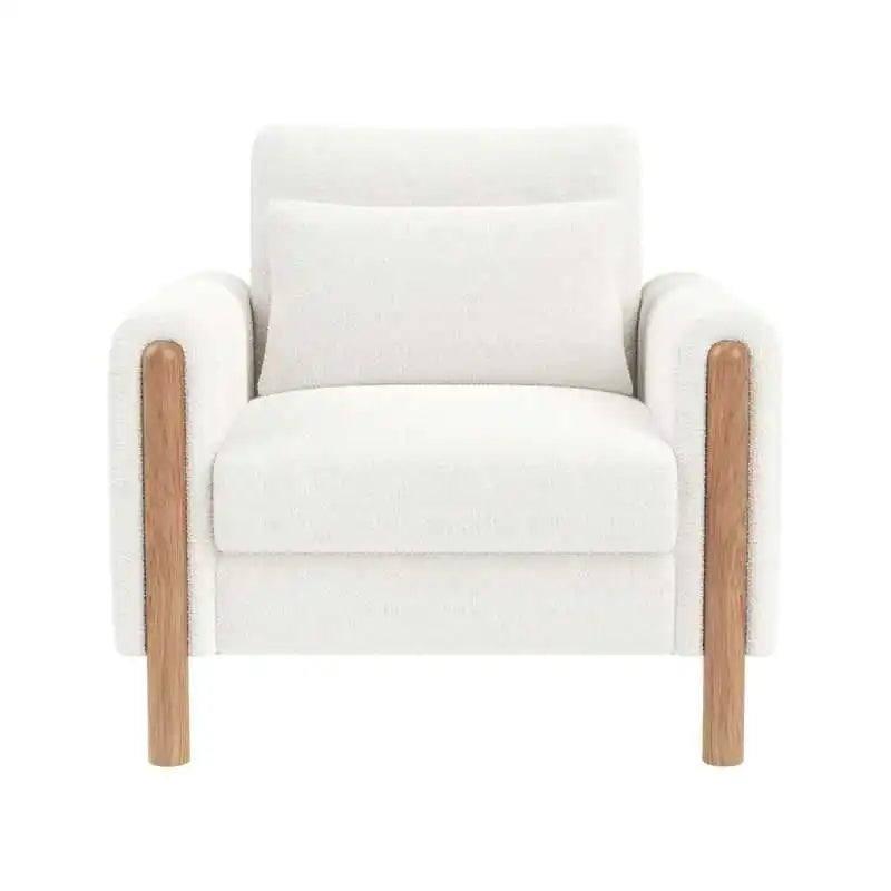 Modern armchair with thick cushions and a soft seat, suitable for reclining in the living room, office, or bedroom.