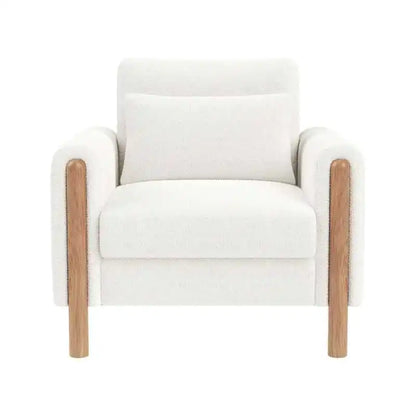 Modern armchair with thick cushions and a soft seat, suitable for reclining in the living room, office, or bedroom.