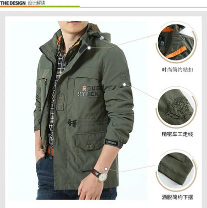 Chaqueta táctica cortavientos para hombre, impermeable, con capucha, para exteriores, deportiva, militar, talla europea, S-5XL, para escalada de campo, ropa fina