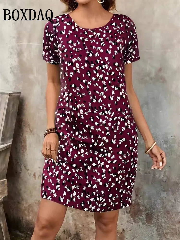 Summer Short Sleeve Loose A-Line Dresses Fashion Geometric Stripes 3D Print Dress Casual Loose Plus Size Mini Dress 9XL Clothing