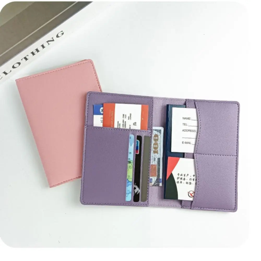 New Travel PU Passport Cover High-capacity Multiple Card Slots Passport Bag Ticket Holder Bussiness Passport Protective Cover