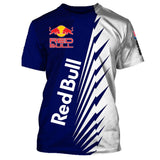 Summer New Red Bull T-shirt Men's Sports T-shirt Red Bull 3D Printed Short-sleeved Casual Oversized T-shirt Red Bull Clothing