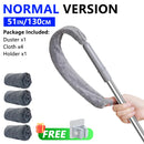 Espanadores para remoção de poeira, espanador telescópico extensível, alça longa, esfregão extra plano, vassoura para limpar sob móveis, escova de penas