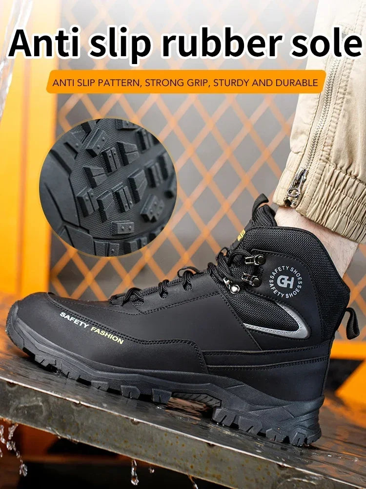 Botas de seguridad impermeables para el trabajo, para hombres y mujeres, indestructibles, antigolpes y antipinchazos, zapatos de seguridad protectores para hombres.