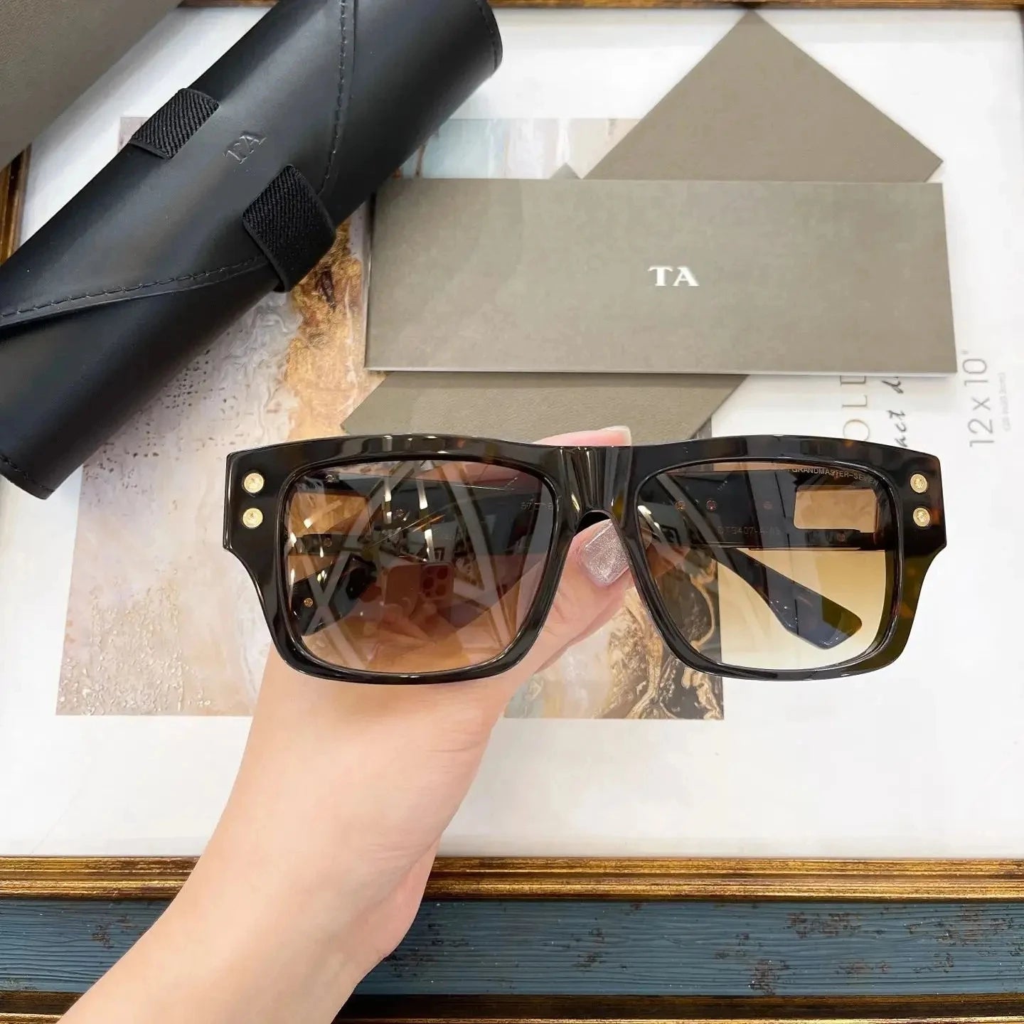 Original Factory For DIYTA DT GRANDMASTER-SEVEN DTS407-A With Brand Box Black Acetate Frame Stylish Casual Men Women Sunglasses