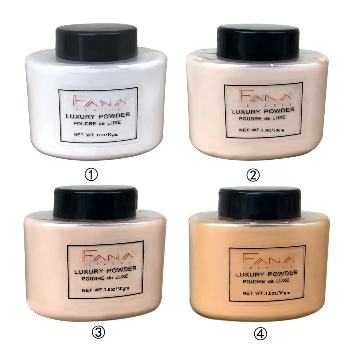 4 Colors Luxury Banana Powder Long-lasting Waterproof Light and Breathable Oil-controlling Setting Powder