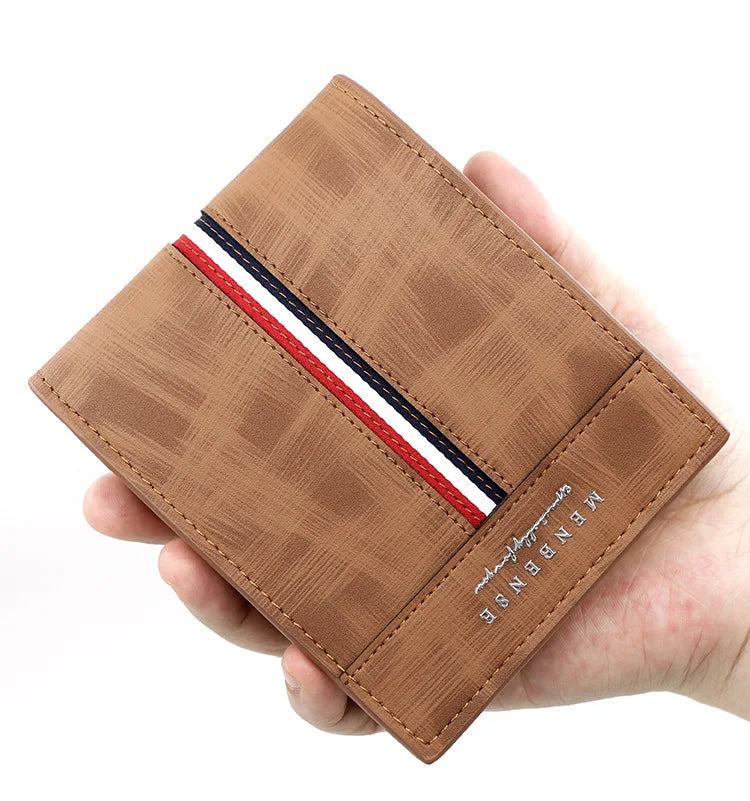2023 New Short Men Wallets Slim Card Holder Male Purses Luxury PU Leather Coin Pocket High Quality Small Men's Wallet
