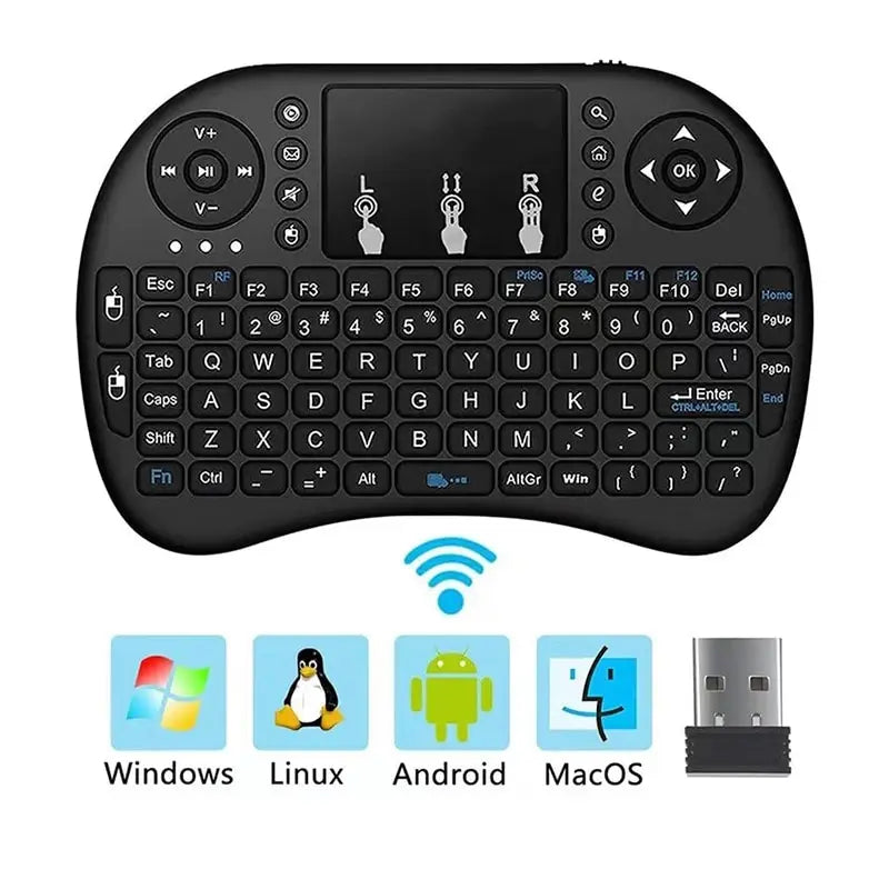 Teclado inalámbrico i8 de 2,4 GHz, miniteclado táctil en inglés y ruso, ratón aéreo, control remoto, portátil, TV Box, proyector.