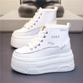 High Top Fashion Sneakers White Chunky Platform Wedge Shoes 12cm 14cm Height Increased Woman Sports Casual Shoe Tennis Female