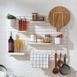 Kit de estante para platos con combinación gratuita, tablero con agujeros para pared, organizador de cocina, herramientas, manualidades, organización, exhibición de adornos