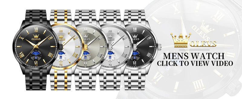 OLEVS 3638 Mens Watch Original Quartz Watch Stainless Steel Waterproof Luminous Large Dial Day Date Watches Luxury Men Box Reloj