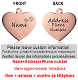 Dog ID Heart Tag Custom Personalized Cat Collar Pendant Engraved Pet Necklace Chain Charm Supplies For Name Products