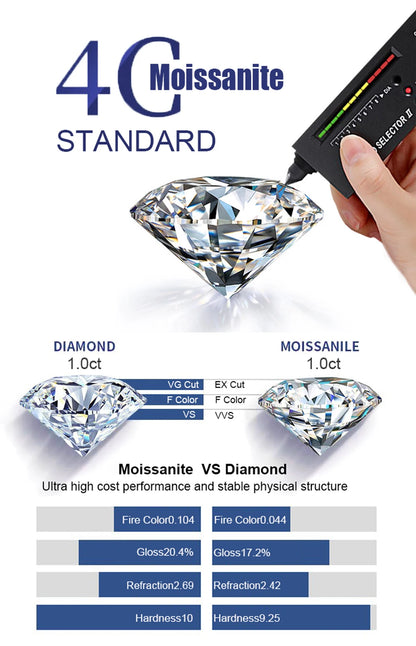 New Moissanite Glasses S925 Silver Wood Body Real Diamond Glasses For Women Men Luxurious Jewelry Pass Tester With GRA Free Ship