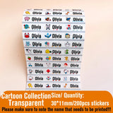 Custom Name Tag Sticker Waterproof Kawaii Stickers Decals Personalized First Name Label for Children School Stationery Bottle