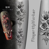 1Pc Chain Ice Flower Fox Spoon Fork Dragon Snake Butterfly 3D Acrylic Mold Nail Art Decorations  DIY Design Silicone Nails Mold