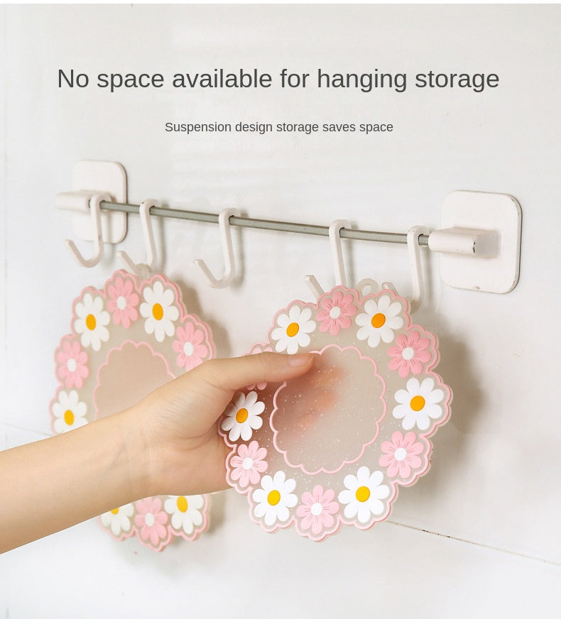Round Daisy Heat Resistant Silicone Mat  Cup Coasters Insulation Non Slip Pot Holder Thicken Table Placemat Kitchen Accessories